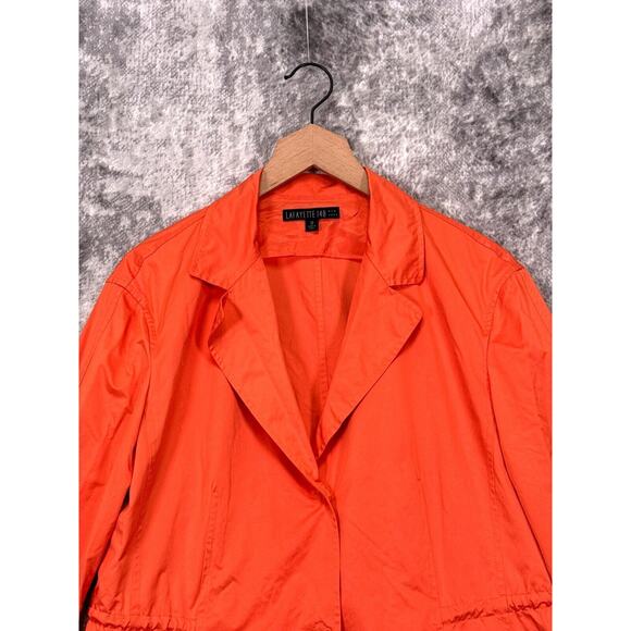 Lafayette 148 Jacket 12 Womens Orange Nylon Ruched Sleeve Blazer - Picture 2 of 8